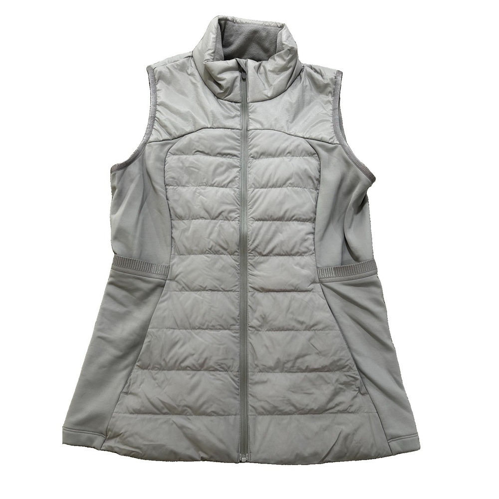 Lululemon Down For It All Vest Women's 10 Dark Chrome Full Zip Goose Down Puffer